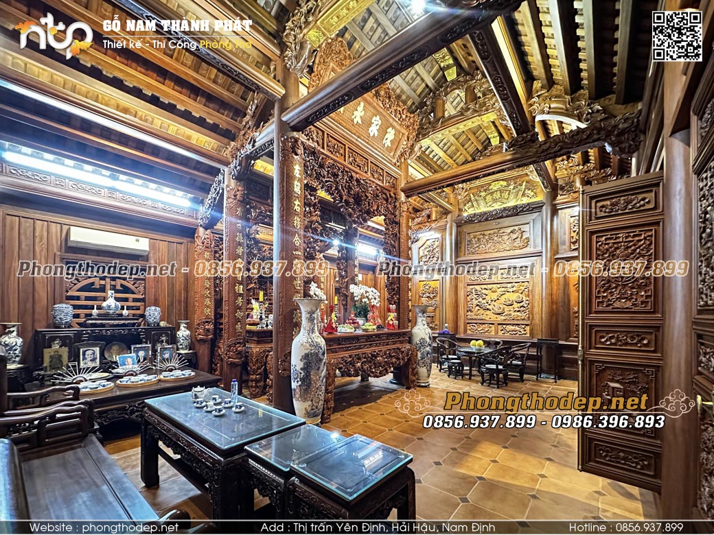 Thi công nhà gỗ 3 gian đẹp tại Ninh Bình